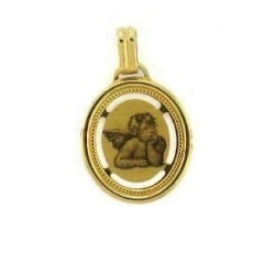 14Kt Yellow Gold Angel Pendant with Frame (2.60gr) 14Kt Yellow Gold Angel Pendant with Frame (2.60gr)